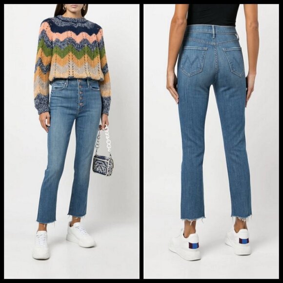 💕MOTHER💕 The Pixie Dazzler Ankle Fray Jeans ~ Beginner's Luck 32 NWOT - Picture 6 of 16